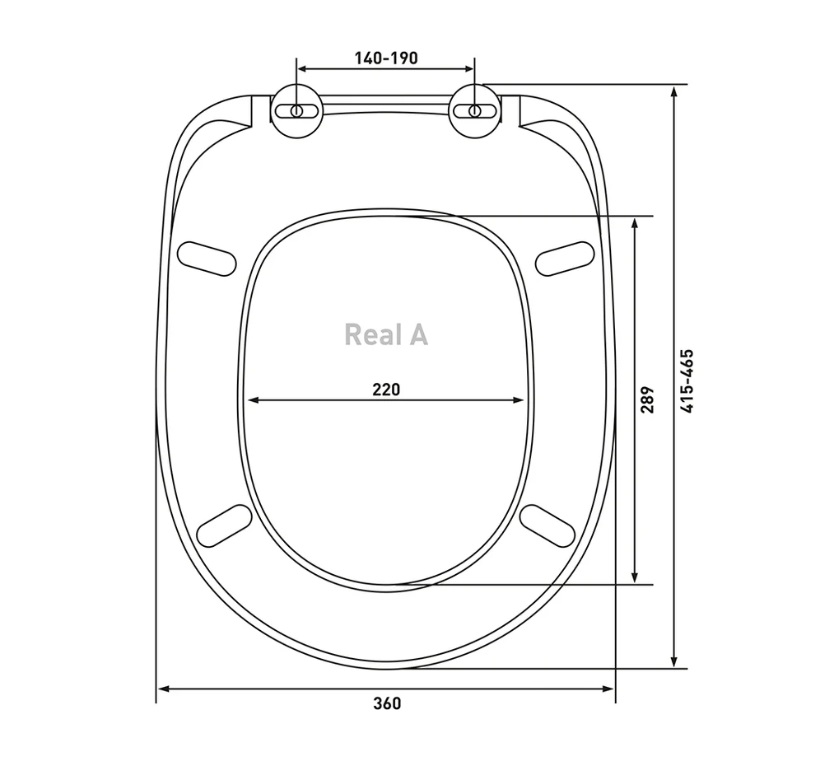 Сиденье для унитаза REAL A дюро с универ.креп.(Волга,Бореаль,Сенатор,Capri,Prima) BERGES