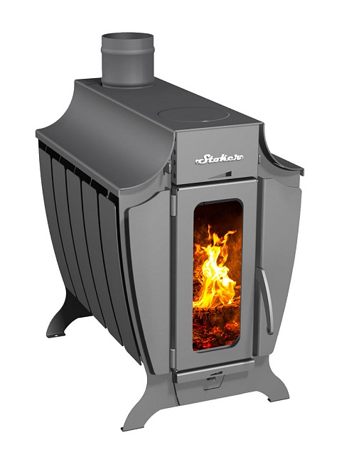 Печь отопительная  STOKER 150-G (2026) с конфоркой   в61 х ш39 х д65см   d113 (1)