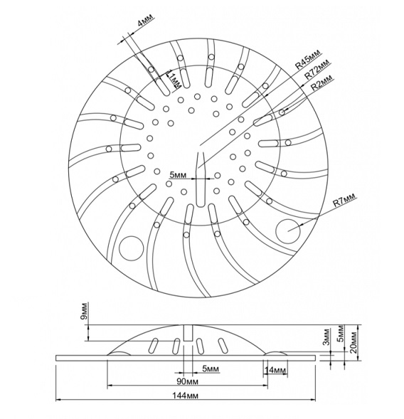 А.   Сито в раковину и ванную   БЕЛАЯ   14.4см   силикон   (200/1шт)