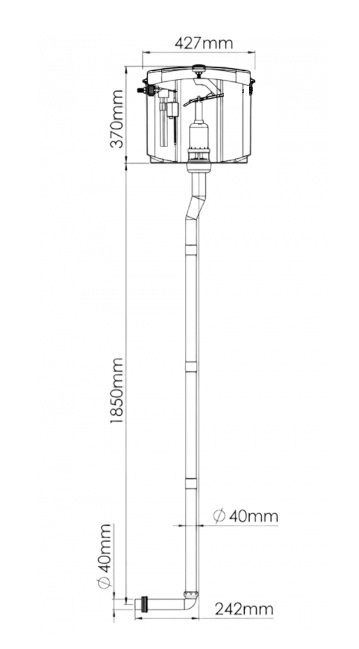 Бачок д/унитаза средний пласт.  ZEGOR SB409-4(2) с трубкой, кнопочный,  8L   (5/1шт)