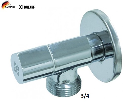 Кран угловой   1/2 - 3/4   RAFTEC   VKE 6002 капля  (100)  SILVER (GERMANY)