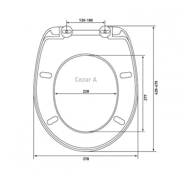 Сиденье для унитаза CEZAR A дюро, универ /крепл (Прима, Неро, Элеганс, Некст Люкс, Анимо, Сенатор)