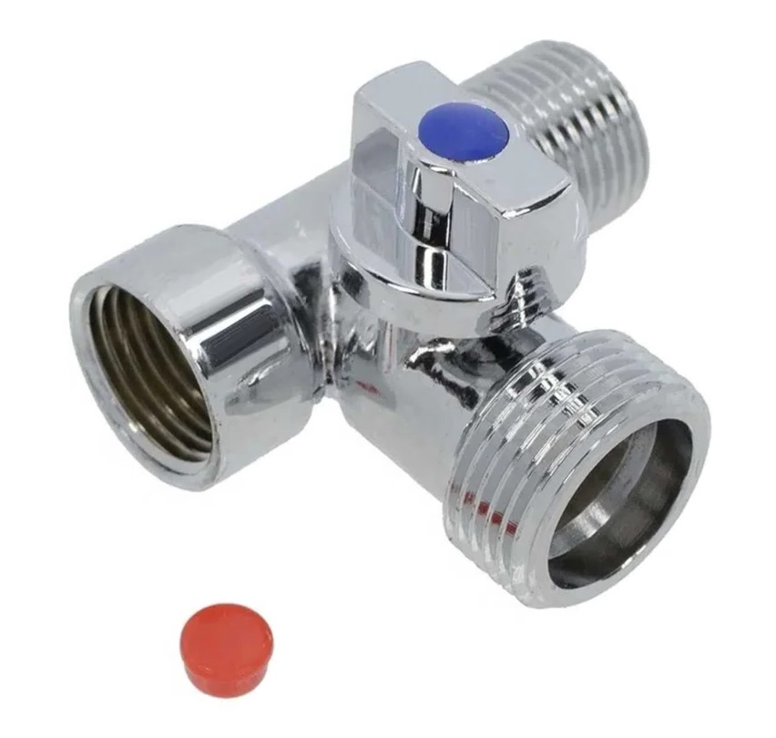 Кран сквозной шаров. д/стир. Машины   1/2*3/4*1/2 шаровый SANTERA ST 2360  (10)