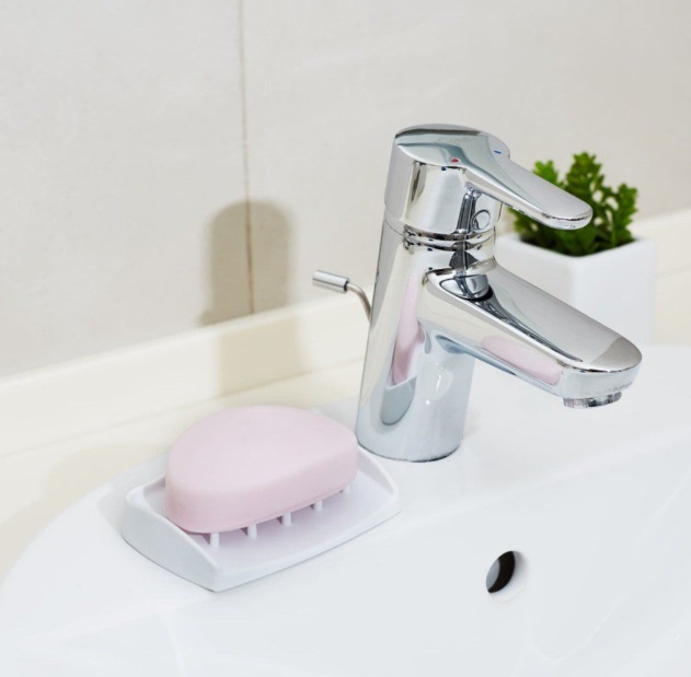 Мыльница резиновая белая 1SD_02   (1/30)