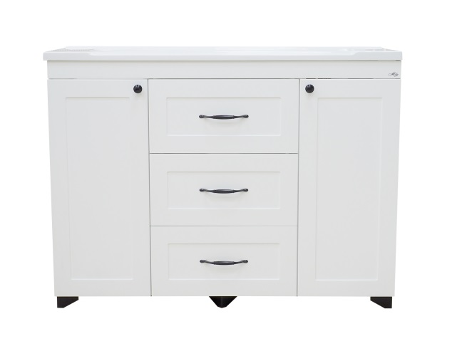 ТI20 Тумба напольная Дуэт -120  3ящ., белая эмаль матовая под ум.   Misty