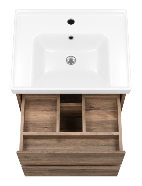 Т60 Тумба подвесная DALLAS-60  2ящ. Дуб Галифакс ЛДСП под ум. LUXURY 60, COMO 60  Brevita