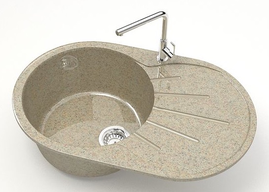 Мойка глянец  L110G34 Касандра  ПЕСОЧНЫЙ  730x450x215  GLANZ   (1/1шт)