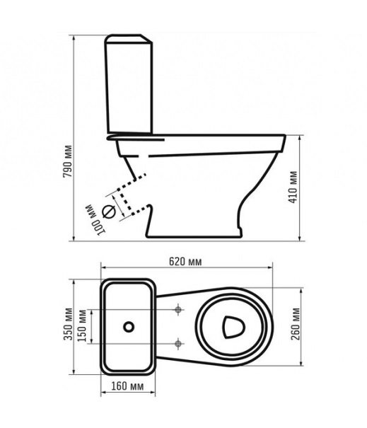 Унитаз-компакт ПРЕМИУМ-2 Home de luxe   45*,2 кн. ниж.арматура, сиденье м/лифт ПП   (1/1шт)