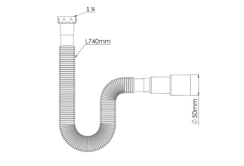 G131-2      Гибкая труба    1 1/4 х40/50  780мм  с гайкой ZEGOR  (100/1шт)