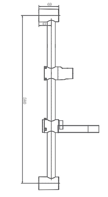 Душевая стойка с мыльницей  HB-8005  ХРОМ  HAIBA   (26/1шт)