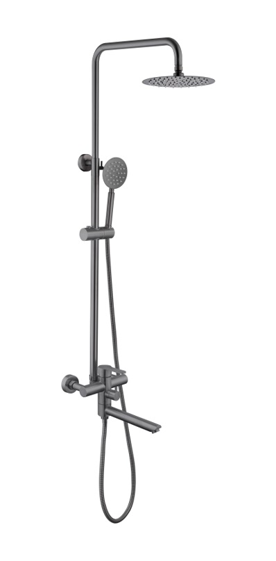 Душевая стойка   DOKORONA   ZM-7761-18Q   3-х функциональная. излив 25 см.  НЕРЖ/ГРАФИТ   (1/1шт)