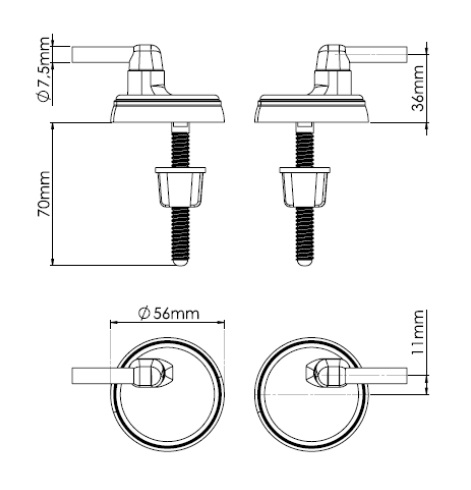 Крепление для сиденья унитаза   ZEGOR  KING  E702-8  70мм  (50/1)