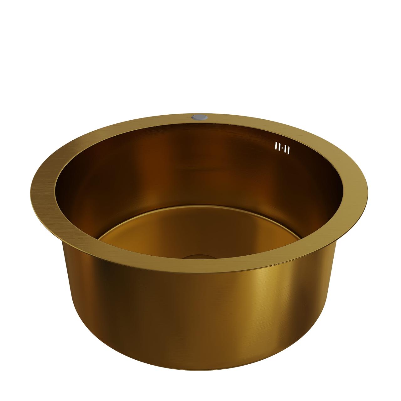 Мойка настол.монтаж    RADO LUXE      51   БРОНЗА  круг  D-51-BZ с креплением  (3,0)   22см  (1/1шт)