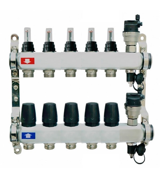 Коллектор с расходомерами нерж.   1 х 5 выхода  SIS   (1/3)