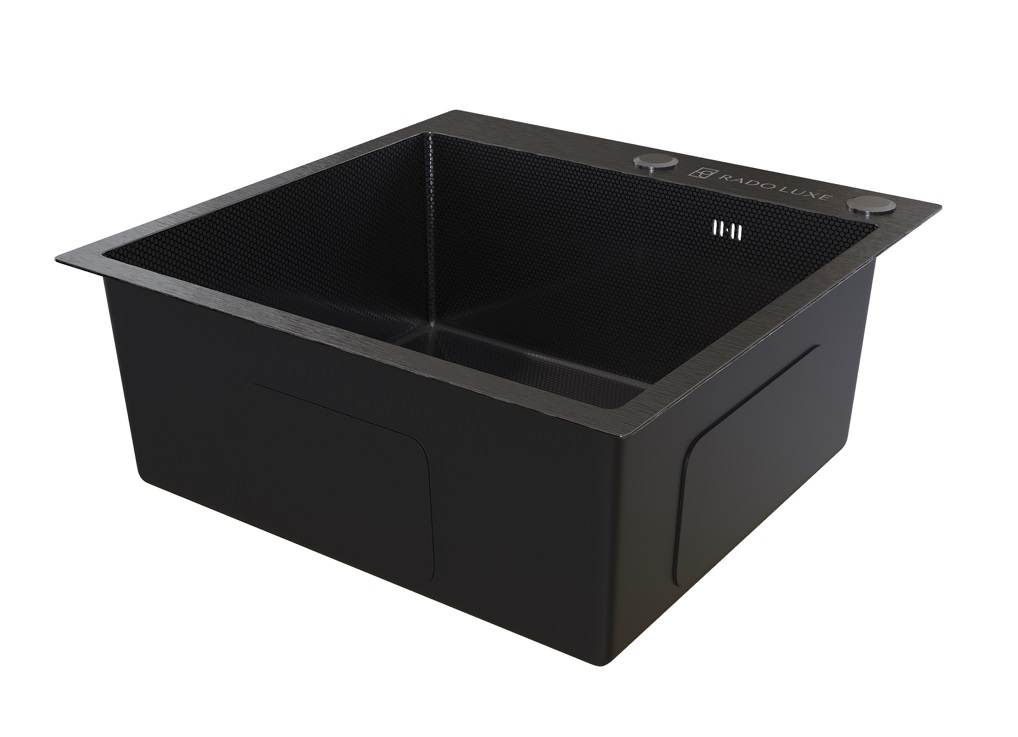 Мойка настол.монтаж    RADO LUXE  50x50  ЧЕРНЫЙ   МИКРО ДЕКОР  5050-MHB   (3,0)   22см      (1/1шт)