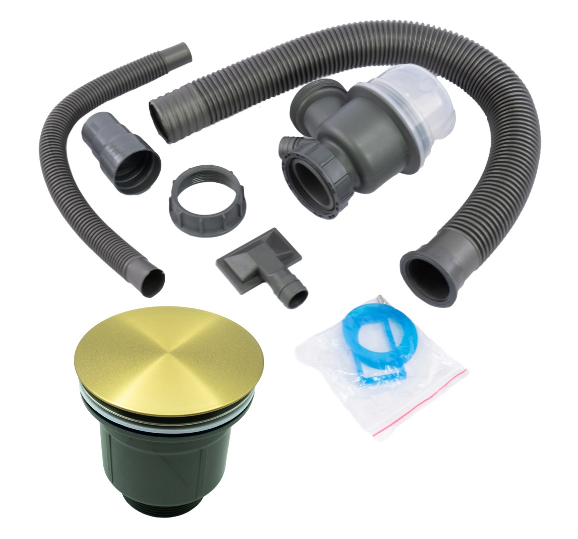 Сифон для кухни F-SL-C1166  БРОНЗА с прямоуг. переливом  FMARK  (30/1)