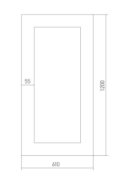 Зеркало Багет   Верона 610 х 1200 (ШВ) крепеж  гор/верт. (полистирол)