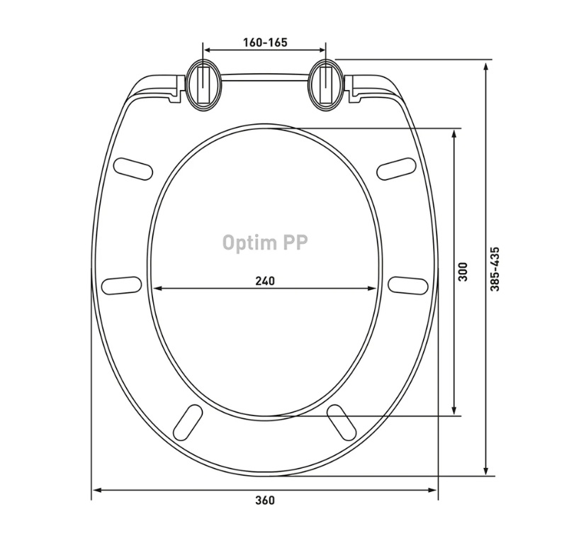 Сиденье для унитаза OPTIM PP полип.с универ.креп.(Топ,Сенатор,Славута,Бриз) BERGES