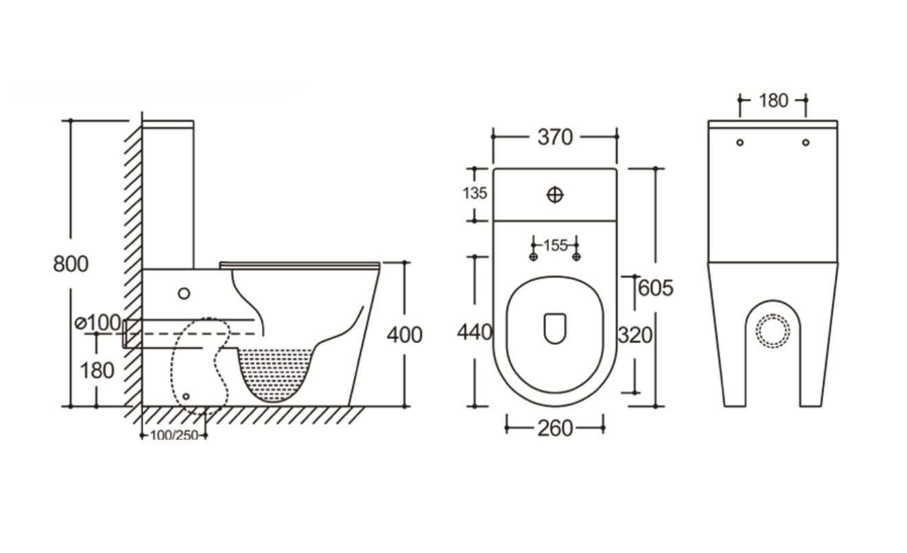 *АКЦИЯ Унитаз напольный  ZION TORNADO безоб.гор,605х370х800мм, дюропл,б/съем,м/л RADOLUXE (2 места)