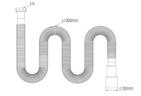 G133-2      Гибкая труба    1 1/4 х40/50  1470мм  с гайкой ZEGOR  (50/1шт)