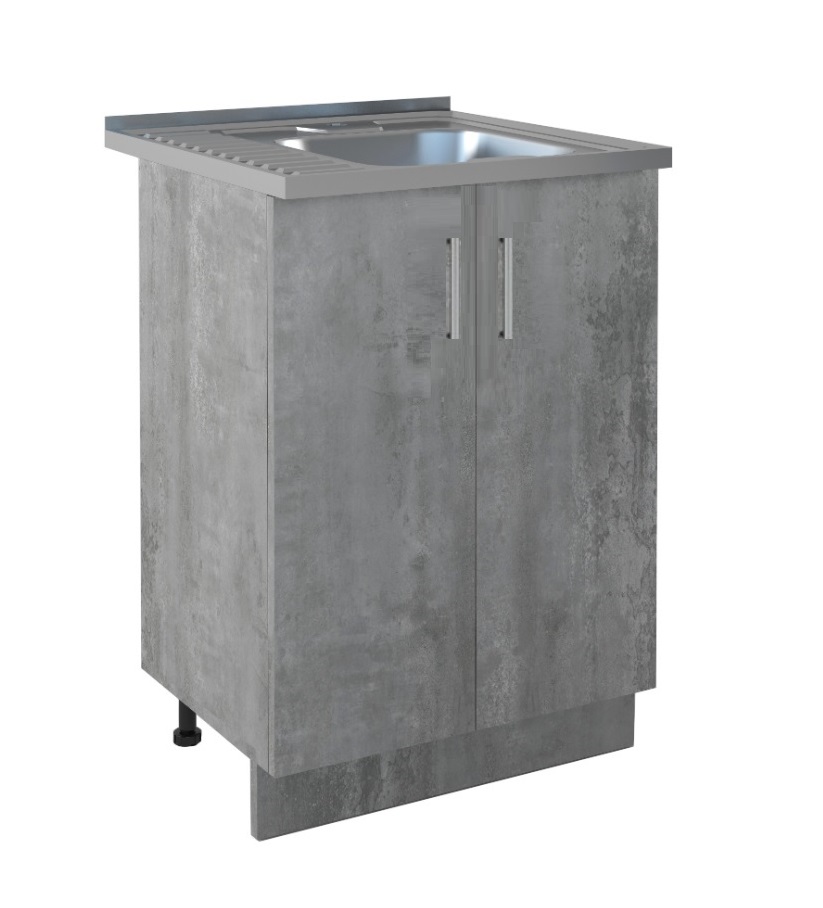 Тумбa под накладную мойку 600  бетон (на ножках)   RADO LUXE   (1/1шт)