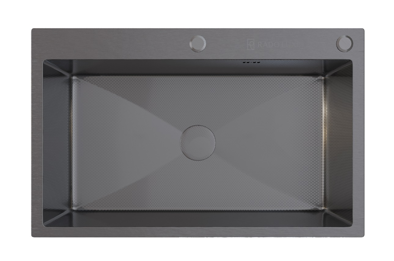 Мойка настол.монтаж   RADO LUXE 7750A  ГРАФИТ ДЕКОР  77 х 50   (3,0)   22см      (1/1шт)