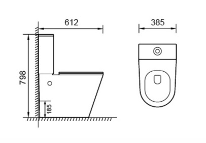 *АКЦИЯ Унитаз напольный  ROTUND безобо.,гориз,2-кн.ниж, 612х385х798мм, дюропл,б/съем,м/лифт RADOLUXE