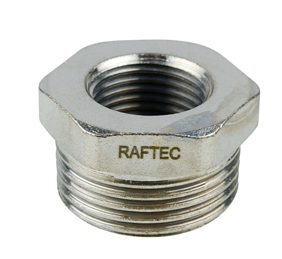 *РАСПРОДАЖА Футорка      3/8 x  1/4  НВ никель усилленый RAFTEC  (GERMANY)   (10/400)