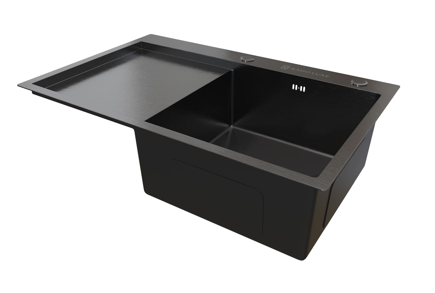 Мойка настол.монтаж  RADO LUXE 77x50  ТЕМНЫЙ ГРАФИТ   7750B-R правая  (3,0)   22см    (1/1шт