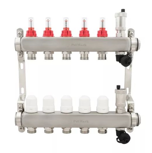 Коллектор с расходомерами нерж. 1 х 11 выхода  PolMark  PSMF111-K  (1/4шт)