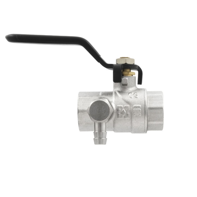 Кран   шар. дренажный   1  с воздухоотводчиком, под манометр, никель RAFTEC  (32/8)