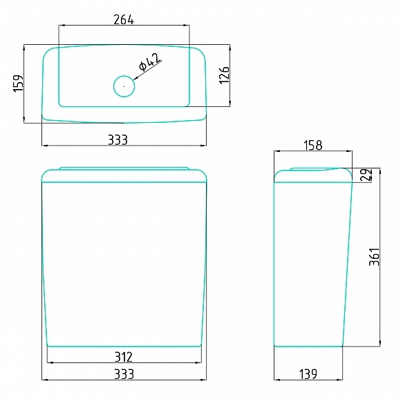 Унитаз-компакт АТЛАС Economic   45*,2 кн. ниж.арматура,  GESSO  (1/1шт)