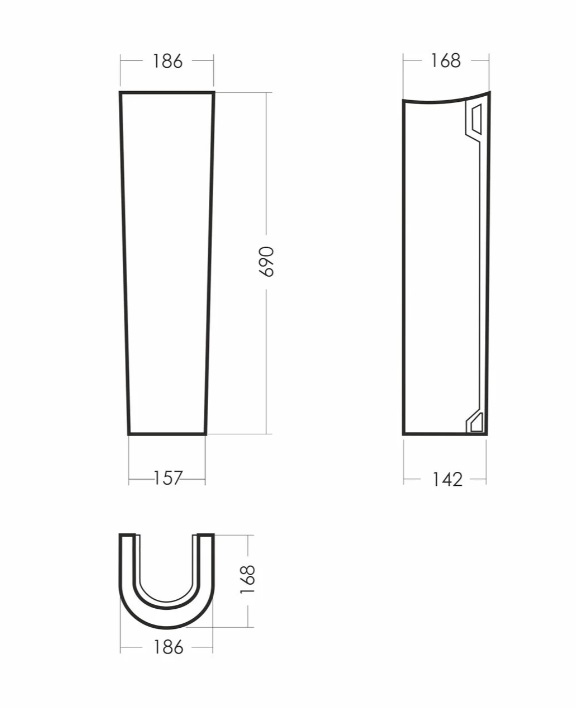 Пьедестал САМАРСКИЙ   Белый   SANITA   186х168х690   (1/1шт)