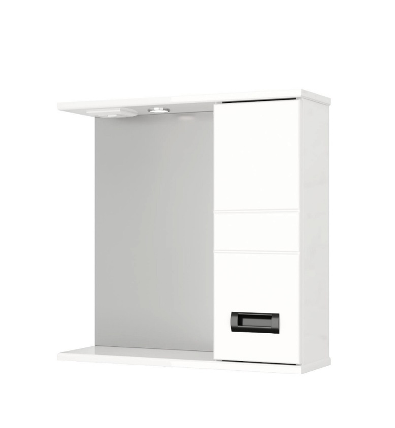 70  Зеркало-шкаф Оникс 70 (Белый глянцевый) 700x700x140  1дв., правый  Арт.22110