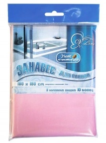 Штора для ванной     004 розовая 1.8*1.8   (40/1шт)