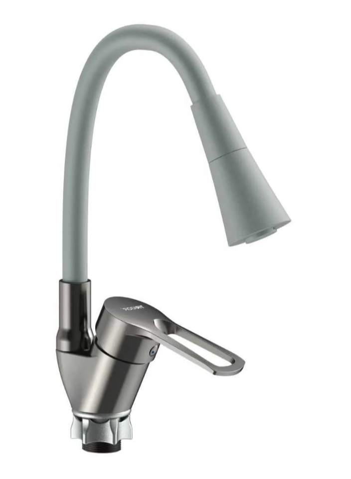 008F  DNE8-LG-FB-305  DIONIS Смеситель  д/кухни ГРАФИТ  излив СЕРЫЙ  гайка к40 без шлангов (12/1шт)
