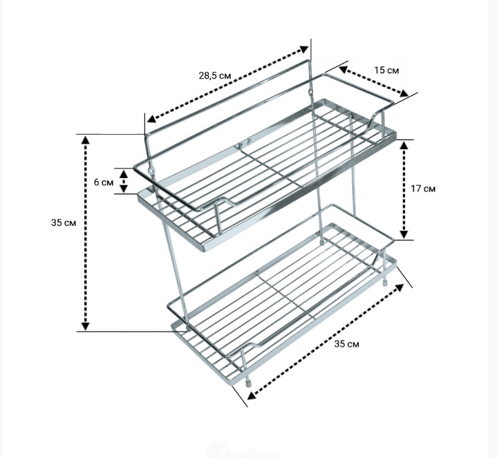 Полка  2-ая  прямая АЕ-593  36*18*35 см   (12/1шт)