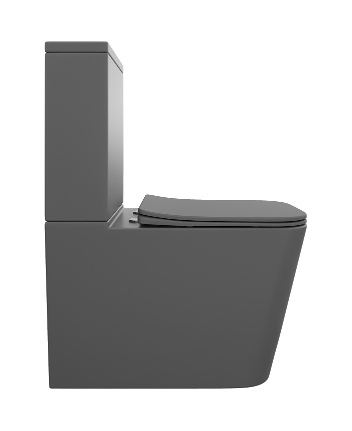 Унитаз напольный  GRAF  СЕРЫЙ МАТ  безоб.гор. 640х370х810мм,д/пласт,б/съем,м/л RADOLUXE (2 места)