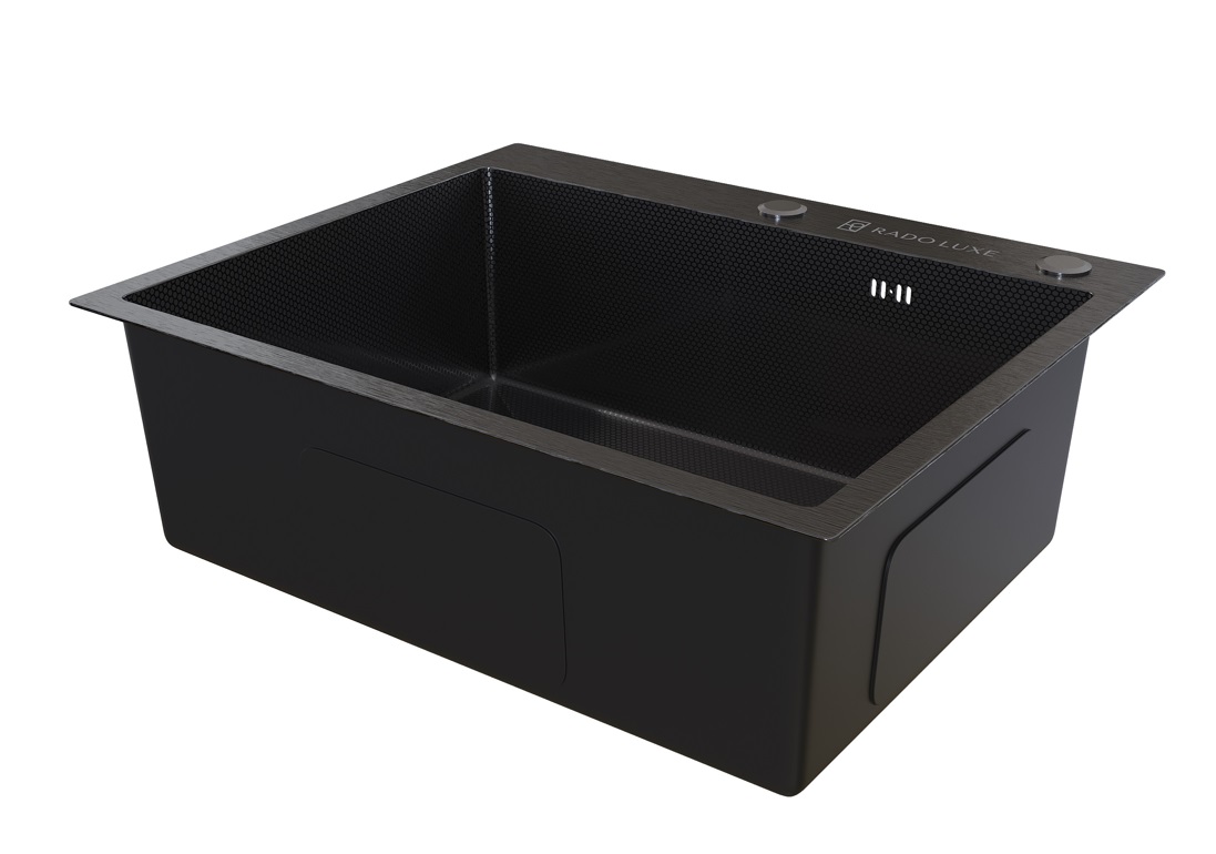 Мойка настол.монтаж   RADO LUXE 6050  ТЕМНЫЙ ГРАФИТ ДЕКОР 60 х 50   (3,0)   22см      (1/1шт)