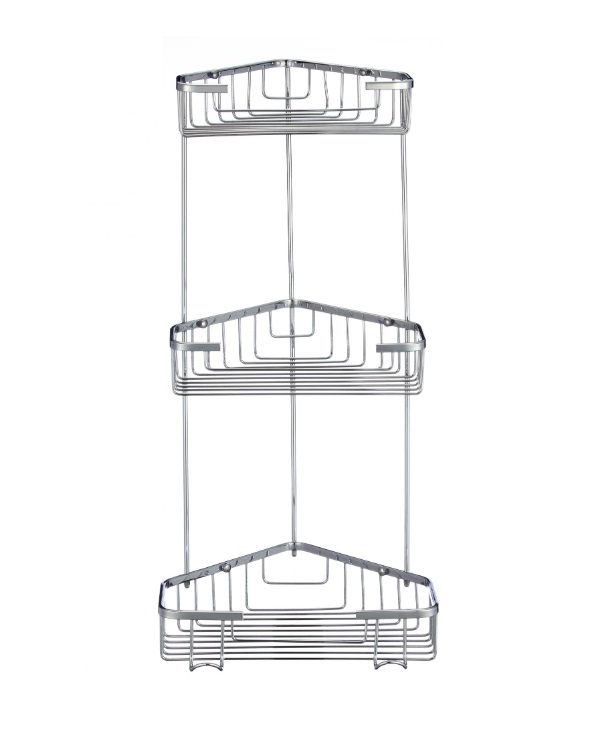Полка  3-ая  угловая  НЕРЖ. ХРОМ  SAVOL  S-002832-3    22х22х50,5