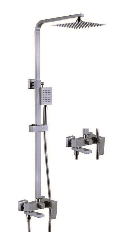 Душевая стойка   DOKORONA   ZM-7764-18Q   3-х функциональная. излив 25 см.  НЕРЖ/ГРАФИТ   (1/1шт)