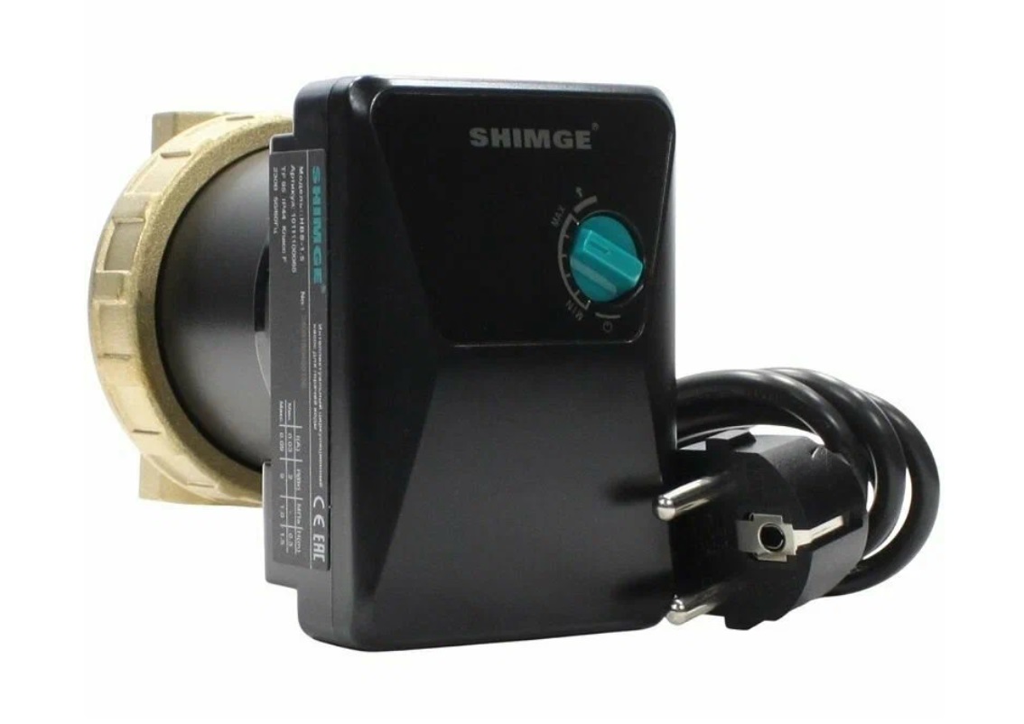 Насос циркуляц. SHIMGE HBS-1.5  9вт ГВС частототный, энергосберегающий, с кабелем, без гаек (12/1шт)