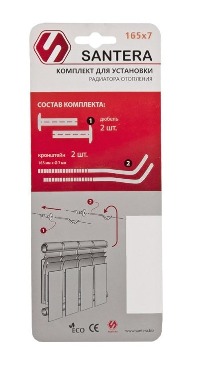 Крепление для радиаторов     7х165мм  (пара)  ST566  блистер (50/1шт)