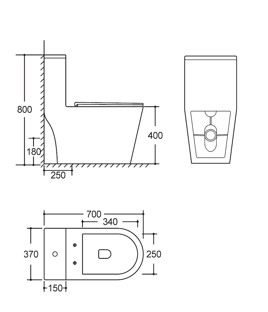 Унитаз-моноблок  LIMBA TORNADO безобод.гориз,2-кн.ниж, 690х360х790мм, дюропласт,б/съем,м/л RADOLUXE
