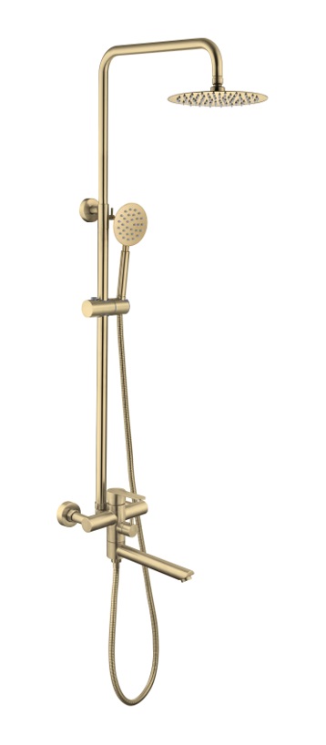 Душевая стойка   DOKORONA   ZM-7761-18K   3-х функциональная. излив 25 см.  НЕРЖ/БРОНЗА   (1/1шт)