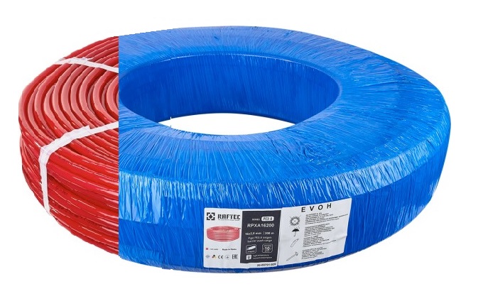 Труба для теплого пола OXY PEX-A  EVOH  16x2.0mm RED Roll 600m. RAFTEC   (600м.)   (ИСПАНИЯ)