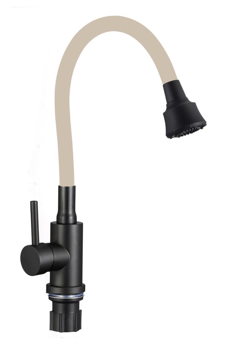 008   Смес кухня     FMARK   FS8288H-12 корпус ЧЕРНЫЙ,излив БЕЖЕВЫЙ   (6/1шт)