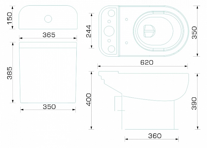 Унитаз-компакт AQUATIC OLI   выпуск 90*,2 кн.ниж.арматура OLI, микролифт б/с ДП  GESSO  (1/1шт)