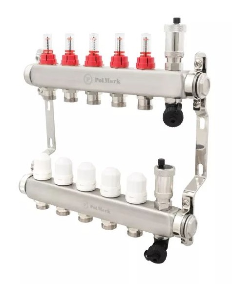Коллектор с расходомерами нерж. 1 х 11 выхода  PolMark  PSMF111-K  (1/4шт)