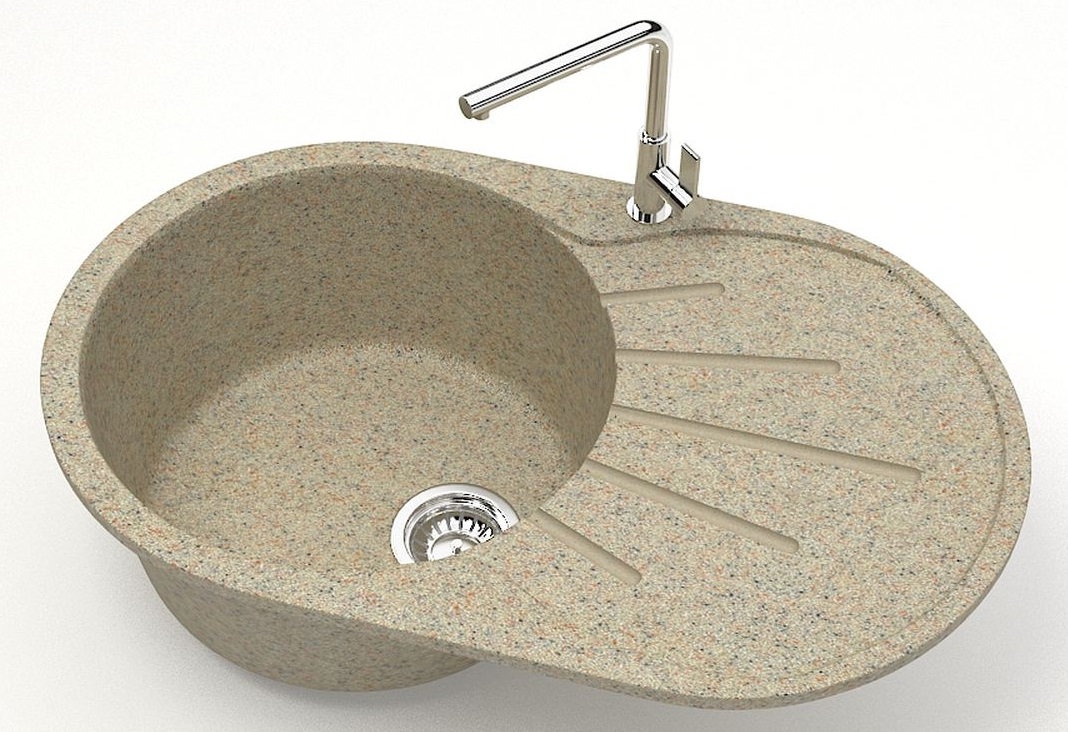 Мойка мат.  J110G34 Касандра  ПЕСОЧНЫЙ  730x450x210  GLANZ   (1/1шт)